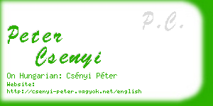peter csenyi business card