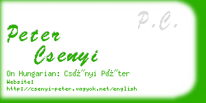 peter csenyi business card